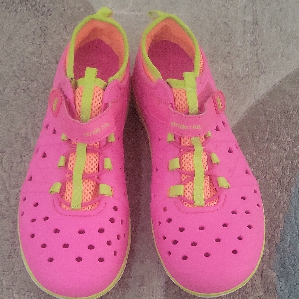 Stride Rite Pink and Neon Green Kids Shoes